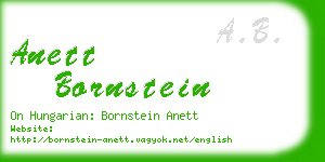 anett bornstein business card